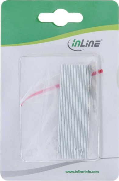 Heatsink për SSD M.2 InLine 33955K, ftohje pasive, alumin, argjendtë