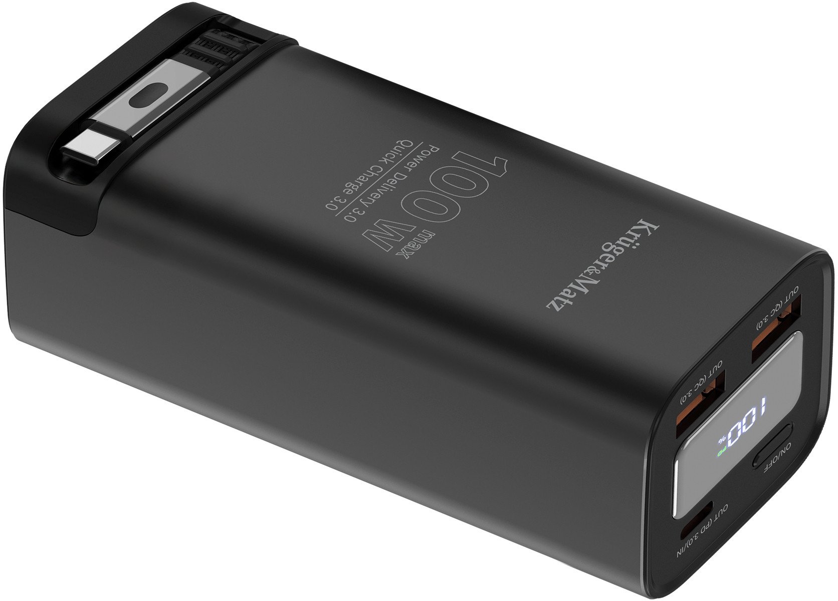 Надворешна батерија Kruger &amp; Matz KM0915, 20000mAh, Quick Charge 3.0, црна