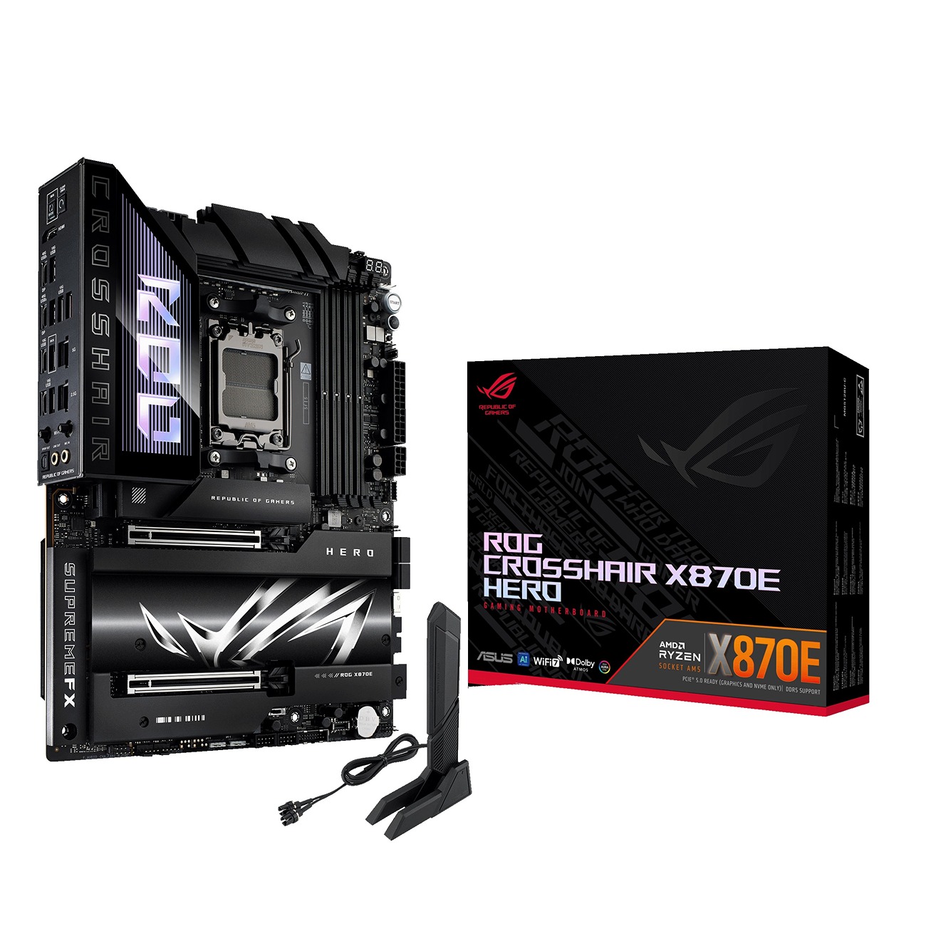 Pllakë amë ASUS ROG Crosshair X870E Hero, Socket AM5, DDR5, ATX, e zezë