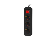 Shtepshet Lanberg PS1-05F, 3 dalje, kabllo 1.5 m, i zi