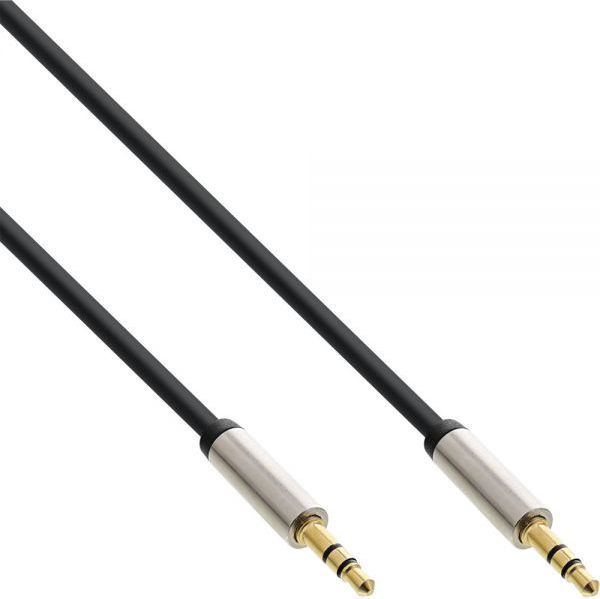 Kabllo audio InLine 99214, Jack 3.5mm në Jack 3.5mm, 0.5m, argjend
