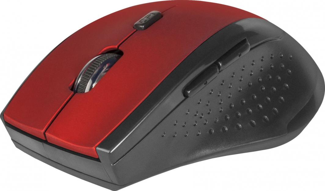 Maus Defender Accura, wireless, USB, i zi dhe i kuq