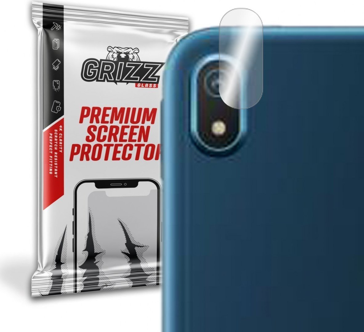 Mbrojtës kamere GrizzGlass për Nokia T20, xham hibrid, set 2 copë, transparent