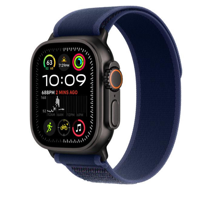 Apple Watch 49mm Loop, Blue Trail Loop, Black Titanium Finish, S/M
