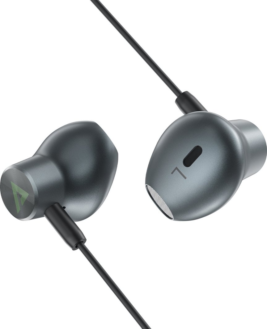 Kufje in ear Acefast L1, lidhje Lightning, kabllo 1.2 m, të zeza