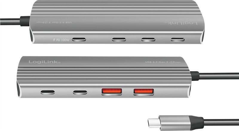 Hub USB LogiLink, USB 3.2 Gen2, 4+1 porta, PD 100W, alumin