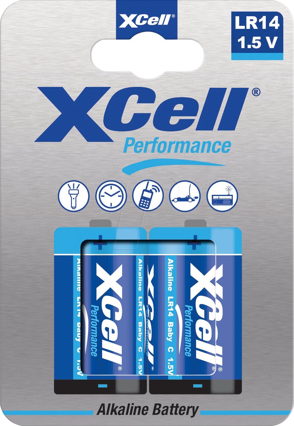 Bateri alkaline XCell Baby C, 1.5V, paketim 2 copë