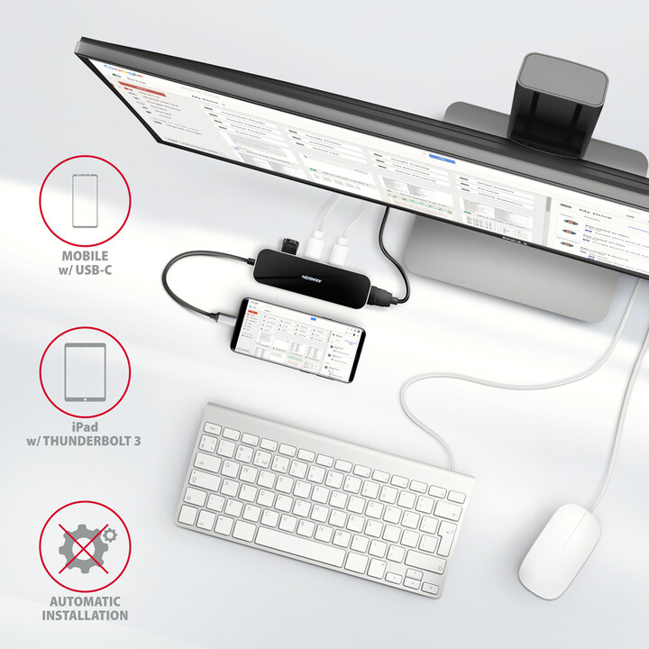 Hub shumëfunksional AXAGON 5në1 USB 3.2 Gen 1, 4x USB-A, HDMI, PD 100W, kabllo USB-C 20cm