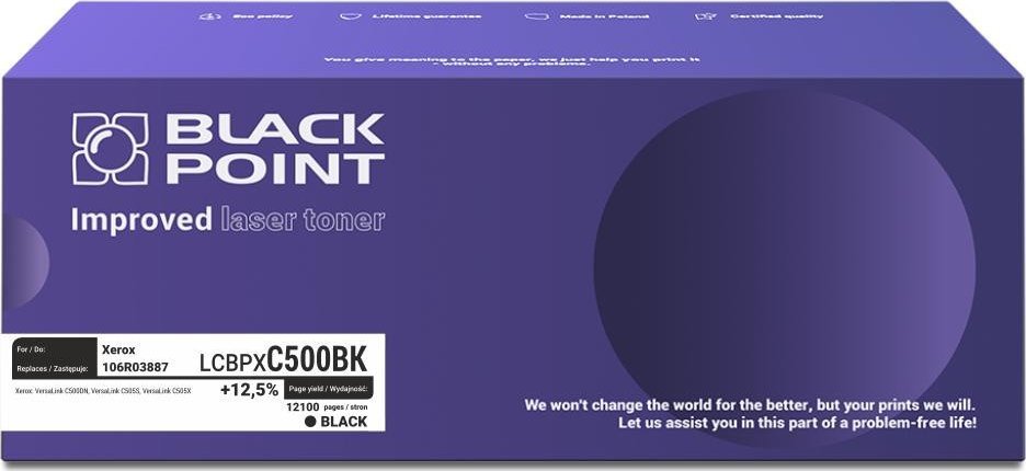 Toneri Black Point për Xerox 106R03887, 12100 faqe, me çip, i zi