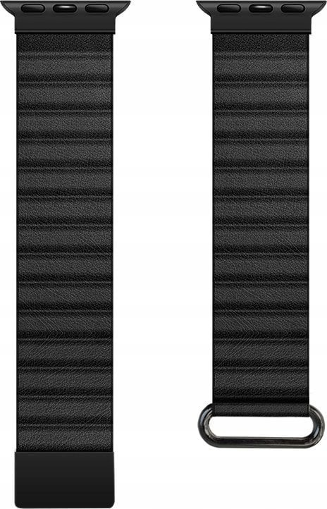 Rrip ore Crong Eclipse për Apple Watch, lëkurë magnetike, 42 44 45 49 mm, i zi