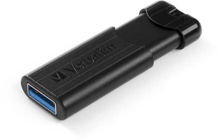 USB Verbatim PinStripe 128GB, e zezë