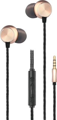Kufje me kabllo 2GO 795962, in ear, me mikrofon, ngjyrë ari