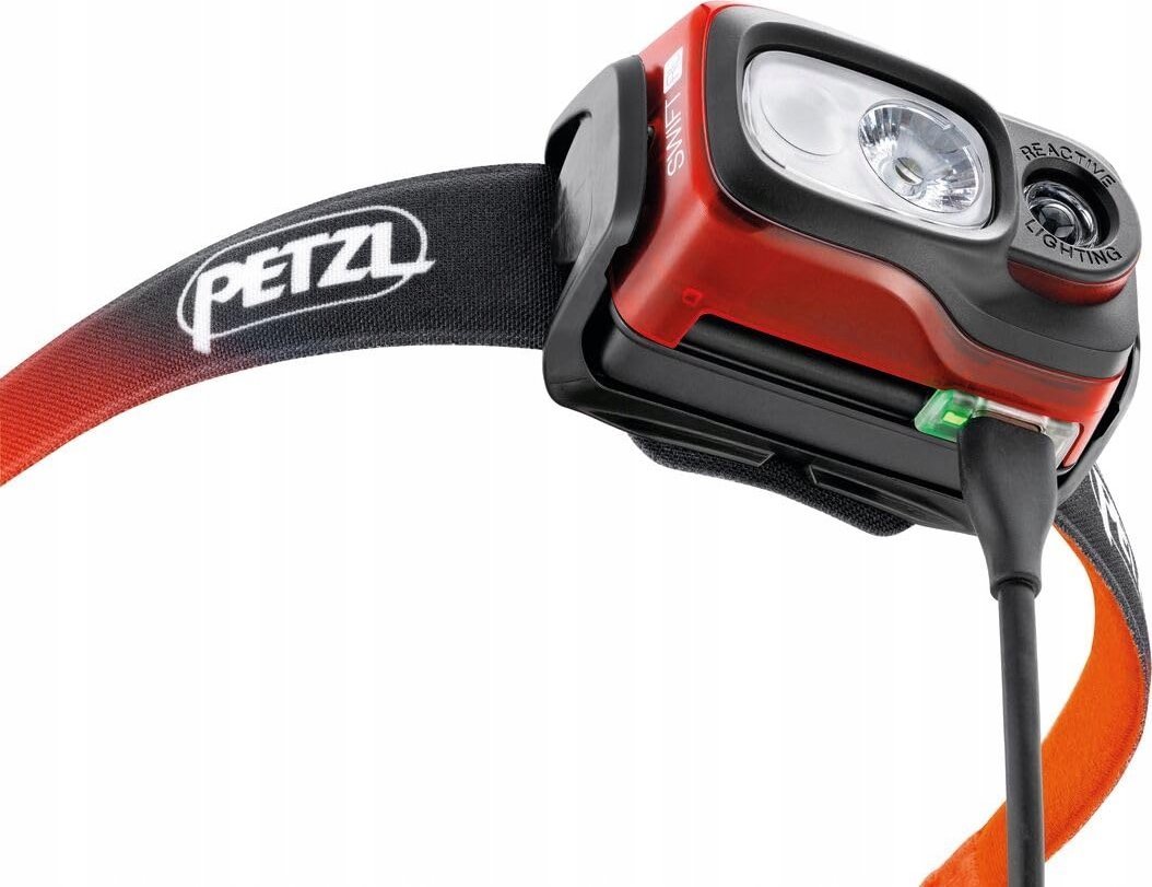 Llambë koke Petzl Swift RL, 1100 lumene, me bateri të rikarikueshme, portokalli