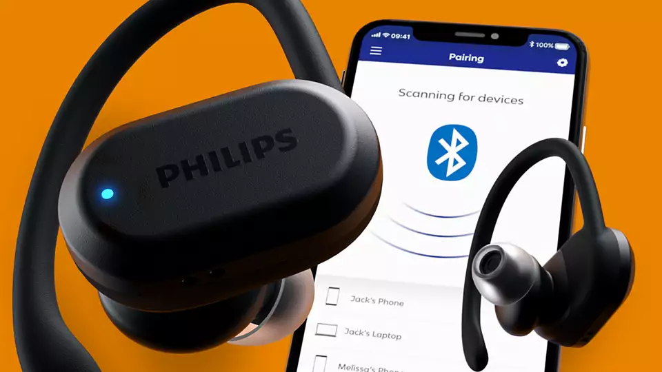 Dëgjuese Buds Philips TAA7306BK/00, wireless sport IPX5 Mic, të zeza