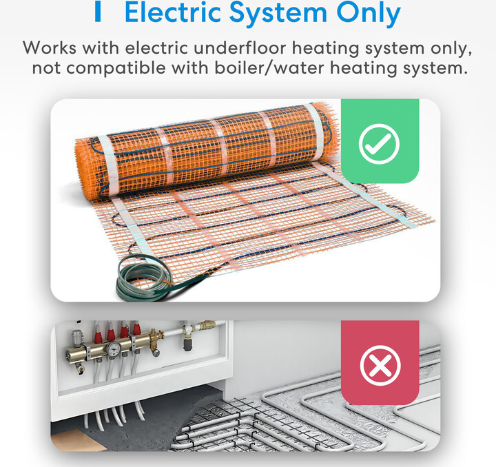 Termostat për ngrohje elektrike në dysheme Meross Smart Wi-FI 