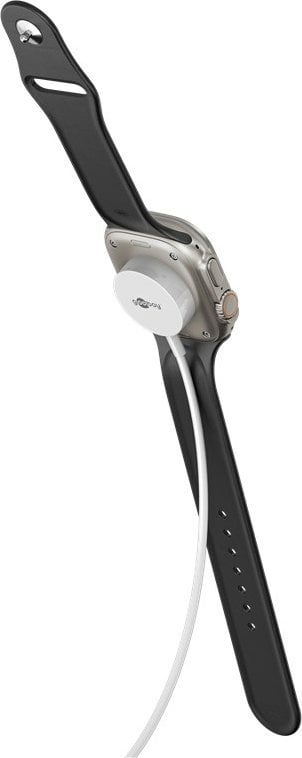 Ngarkues pa tela Goobay për Apple Watch, magnetik, kabllo 1 m, i bardhë