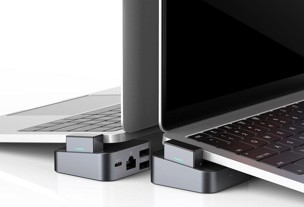 Hub multifunksional dhe mbajtëse për MacBook Pro Joyroom S-H121, i hirtë