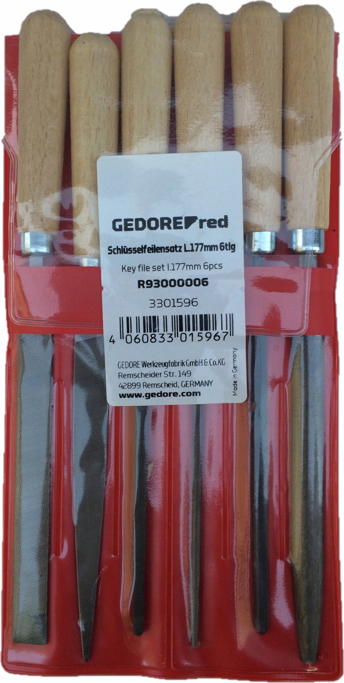 Set lima Gedore RED 3301596, 6 pjesë, 177 mm