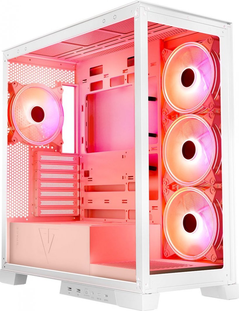 Kasë Modecom Volcano Space Apex ARGB, e bardhë, Midi Tower