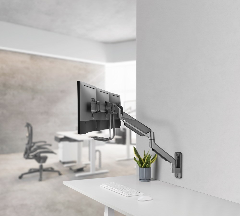 Mbajtëse monitori MA-WA3-01, 17-27", 6kg, VESA 100x100, 3 Ekrane, e hirtë