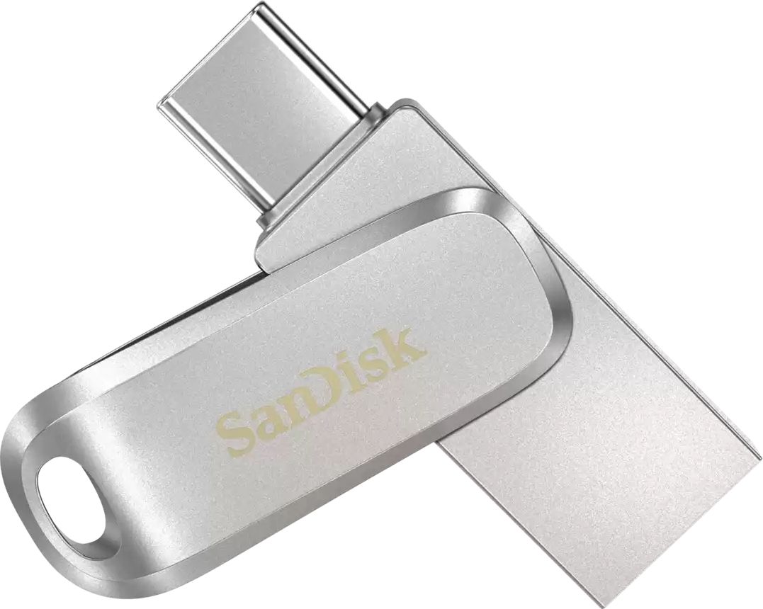 USB SanDisk Ultra Dual Drive Luxe, 128GB, USB Type C и USB Type A, нерѓосувачки челик