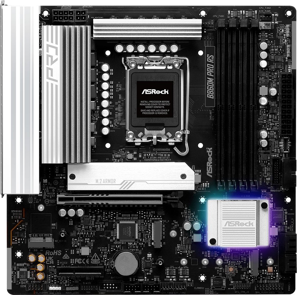 Pllakë amë Asrock B860M Pro RS, Intel B860, DDR5, Micro ATX