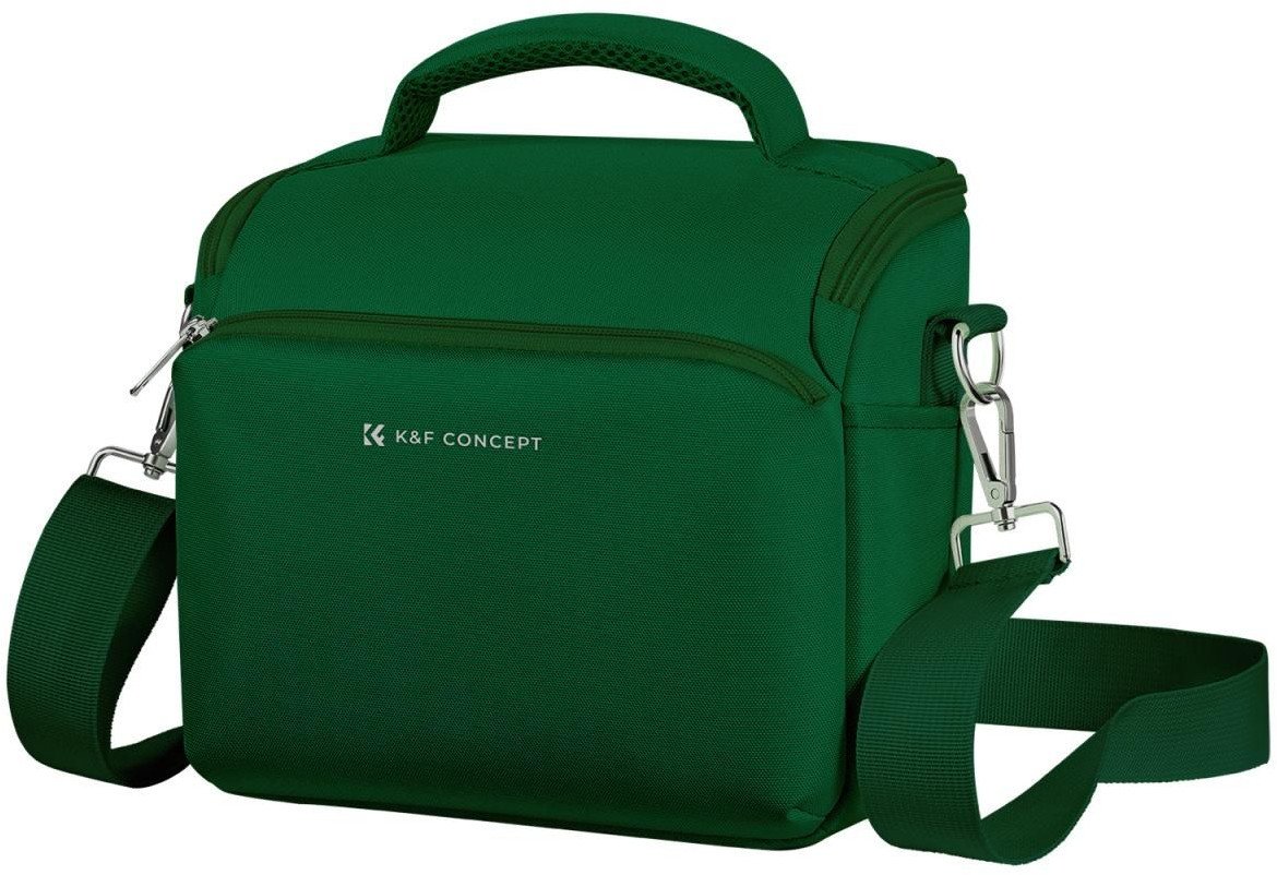 Çantë shpatulle për kamerë K&amp;F Concept Camera Sling Bag, me ndarje për lente, jeshile