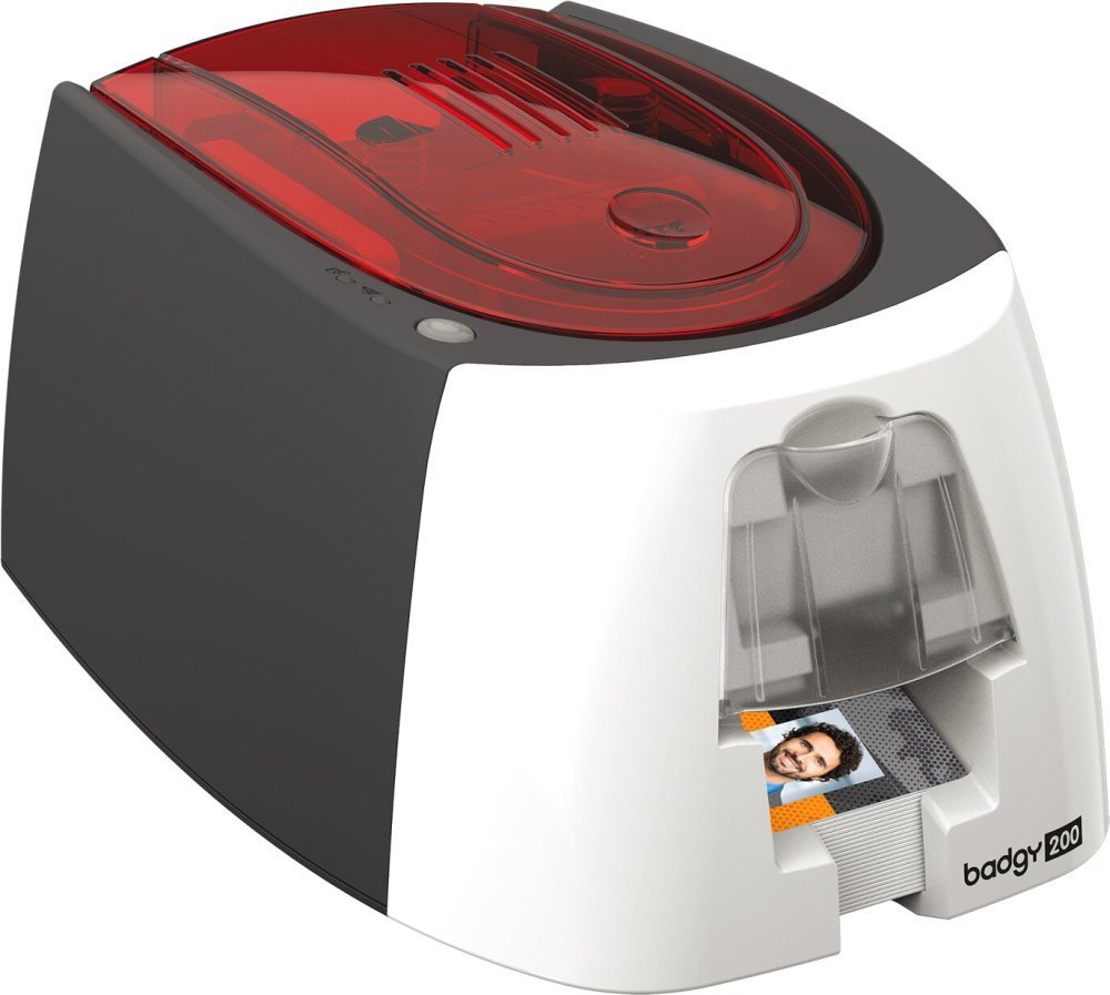 Printer kartelash Evolis Badgy 200, termik me ngjyra, 300 dpi, i bardhë