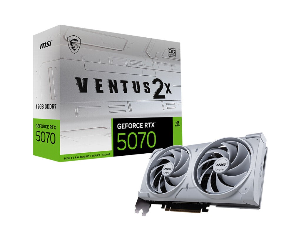 Kartelë grafike MSI GeForce RTX 5070 VENTUS 2X OC, 12GB GDDR7, e bardhë