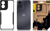 Mbulesë telefoni Tactical Quantum Stealth për Motorola G04, transparente, me detaje të zeza