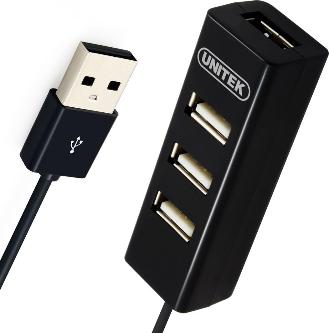 HUB USB Unitek Y-2140, 4xUSB 2.0 mini, e zezë