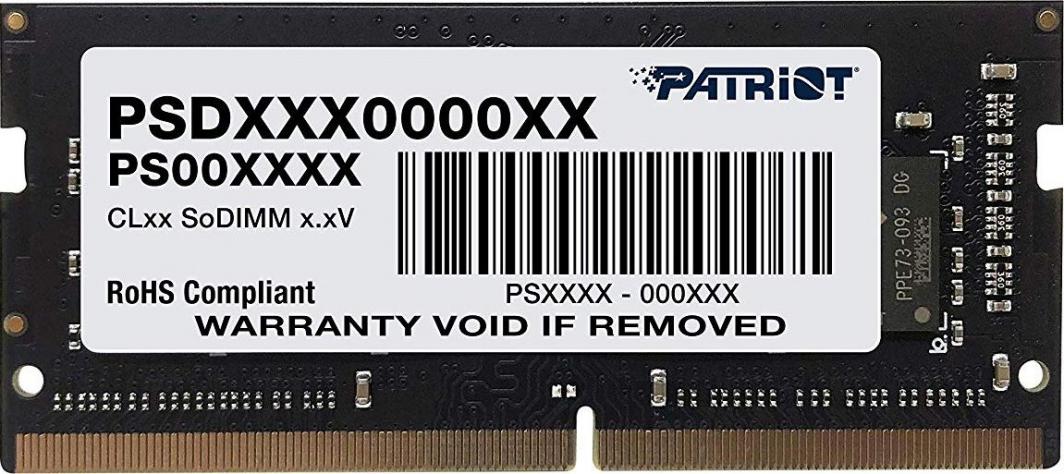 Memorie për laptop Patriot Signature (PSD48G266681S), SODIMM, DDR4, 8GB, 2666MHz, CL19