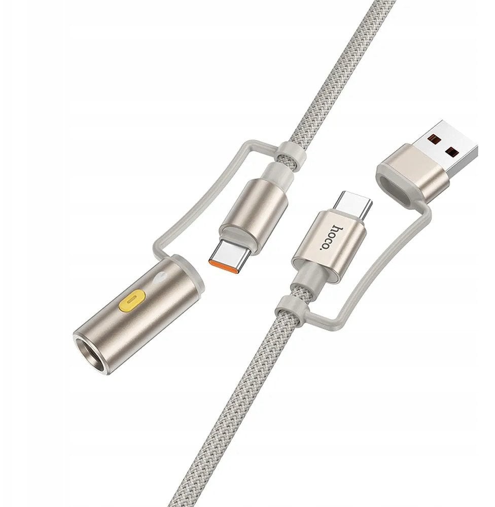 Kabllo karikues Hoco All in One, USB A USB C në USB C, 60W 3A, i zi
