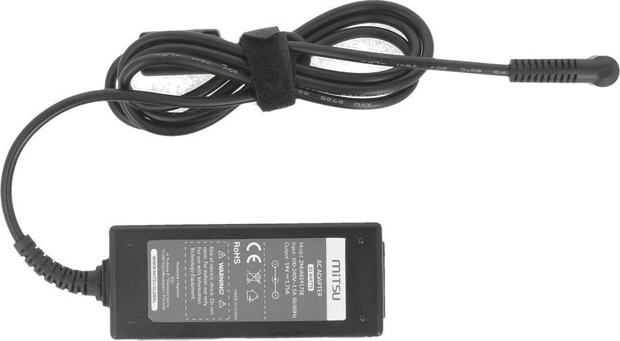 Adapter karikues për laptop Mitsu ZM/AS19175E, 33 W, 19 V 1.75 A, i zi
