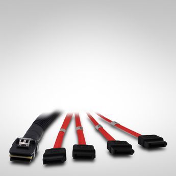 Кабел INTER-TECH SFF-8087, Mini-SAS - 4x SATA, 1м