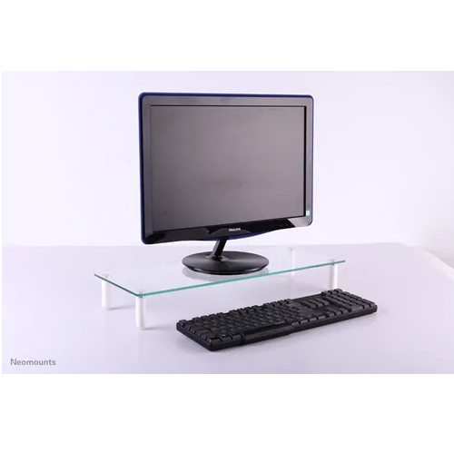 Mbajtëse monitori Neomounts NSMONITOR10, xham, kapacitet 25 kg, transparente