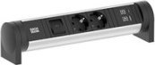 Prizë tavoline Bachmann CYCLE Desk 708.001, 2x CEE 7/3, USB A/C 22W, e zezë