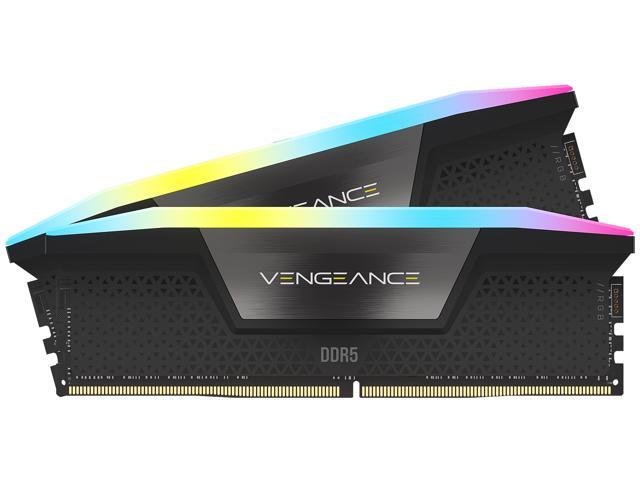 Memorie RAM CORSAIR Vengeance RGB CMH64GX5M2B6000C30, 64GB DDR5 6000MHz, për desktop, e zezë