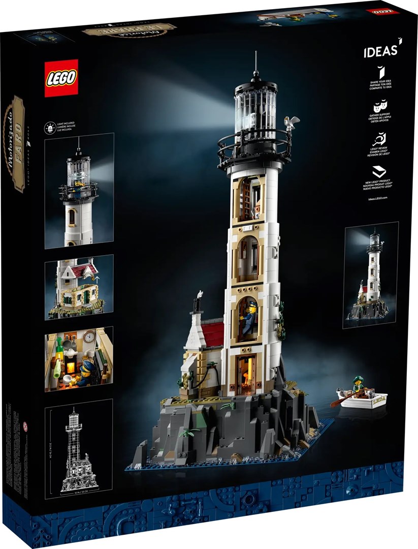 Set ndërtimi LEGO Ideas Motorized Lighthouse 21335, motor i motorizuar, mbi 2000 pjesë, shumëngjyrësh