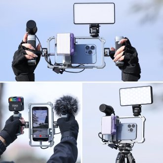 Rig për smartphone Ulanzi, metal, doreza anësore, porta cold shoe, i zi