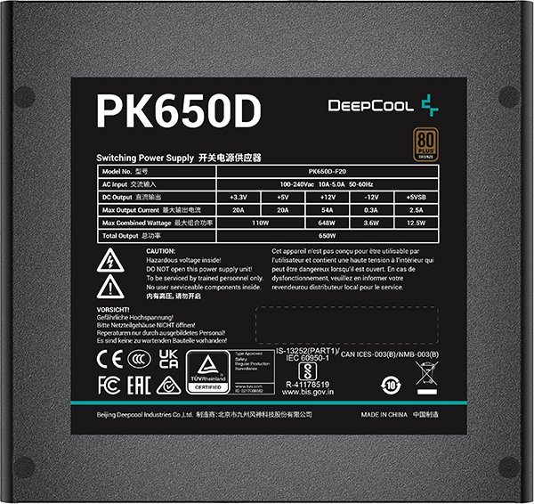 Burim energjie Deepcool PK650D R-PK650D-FA0B-EU ATX, 650W