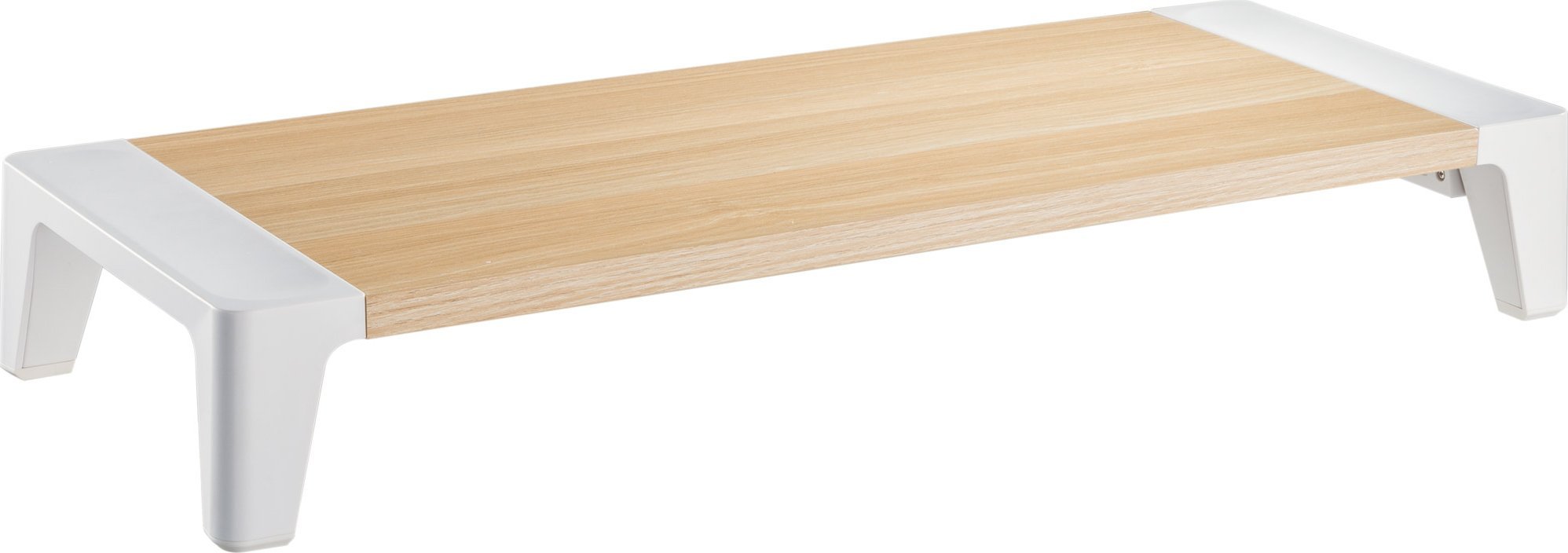 Постамент за монитор InLine Stand Plus, 80mm, 2x USB 3.2 Gen1 и QC3, панел од јавор