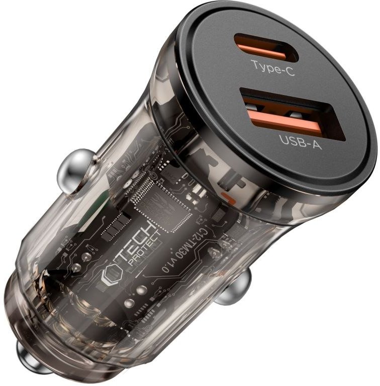 Ngarkues veture Tech-Protect CC01, 2 porta PD45W QC3.0, i zi