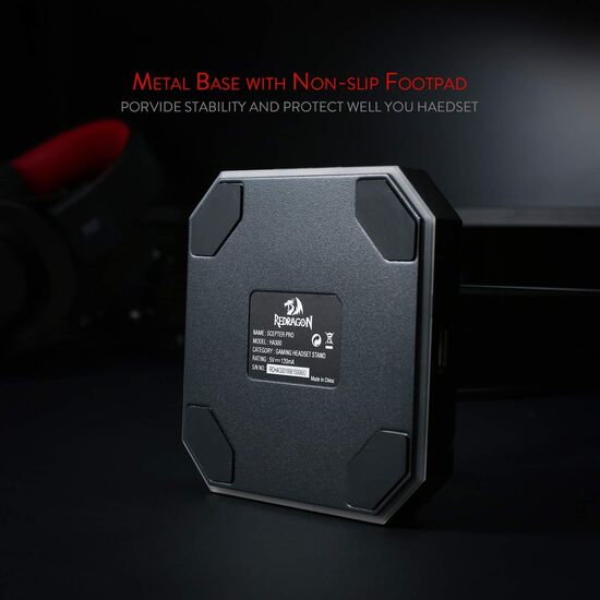 Mbajtëse Kufjesh Redragon Scepter Pro HA300 – (4x USB 2.0, RGB, Bazë Antirrëshqitëse)