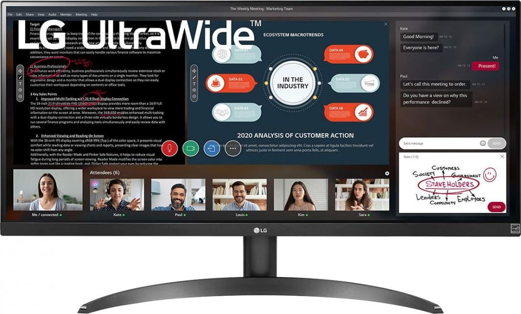 Monitor LG UltraWide 29WP500-B, 29'', 2560 x 1080 (UWHD), 75 Hz, i zi