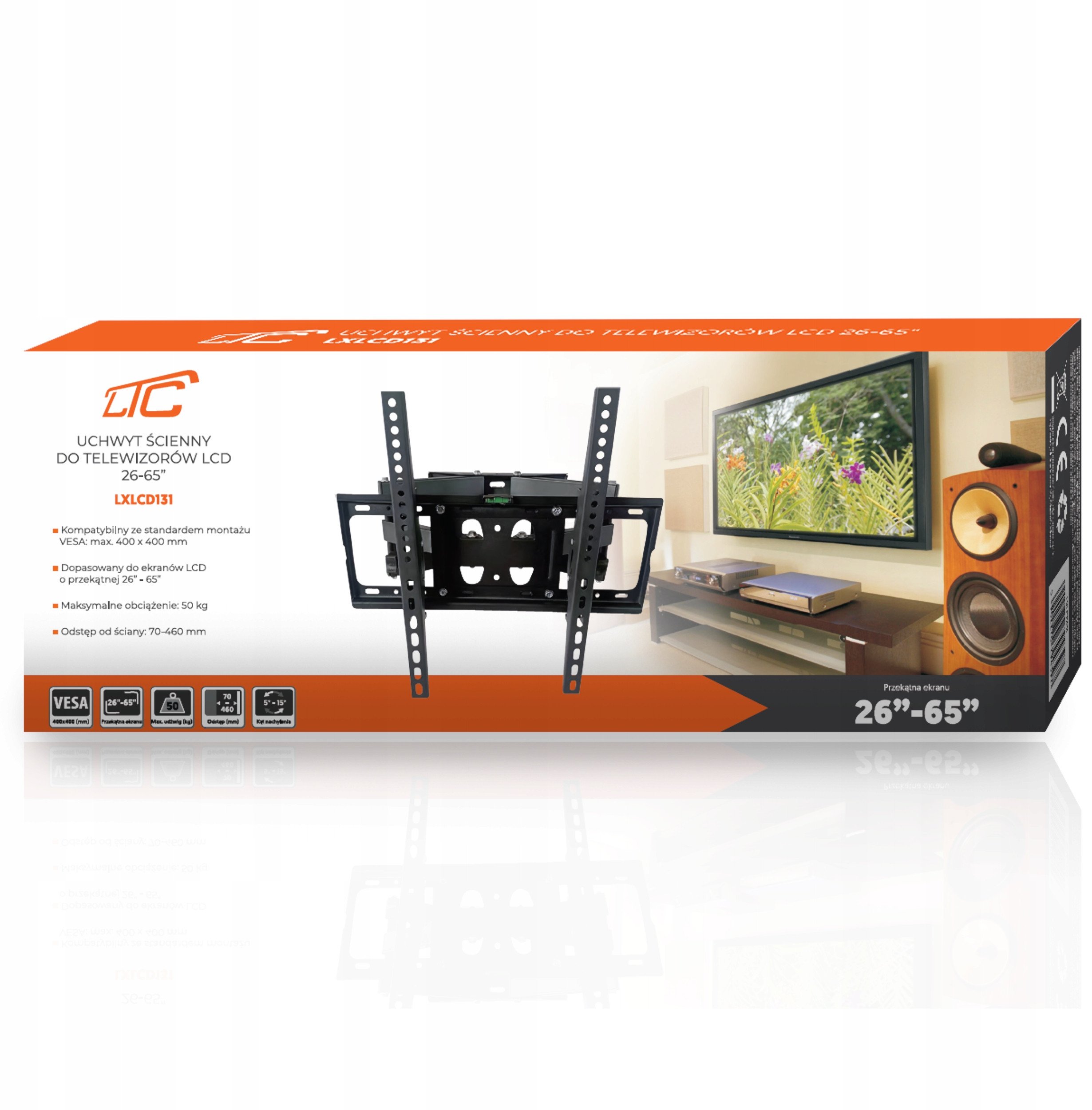 Mbajtëse muri për TV Lamex LXLCD131, 32-65", 50kg, e zezë