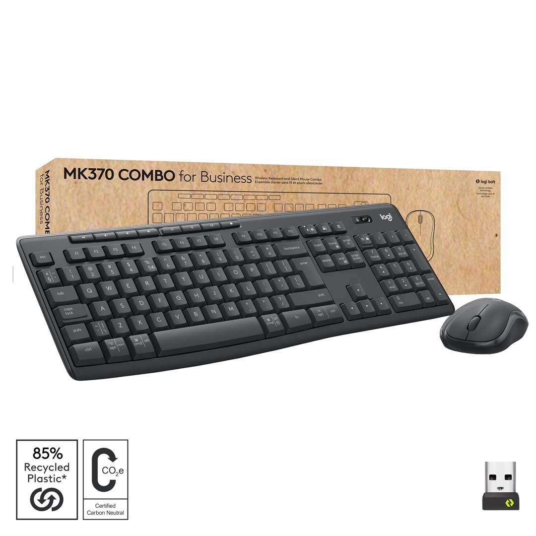 Сет тастатура и глушец Logitech MK370, безжичен, црн