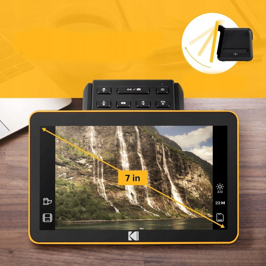 Skaner filmi dhe slajdesh Kodak Slide N SCAN, ekran 5", konvertim në JPEG, i zi