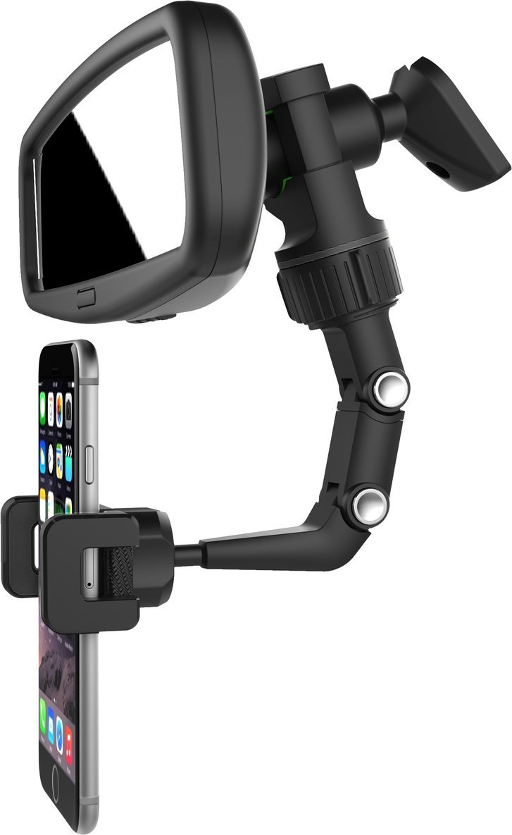 Mbajtës rrotullues për telefon për veturë, 360°, universal, i zi