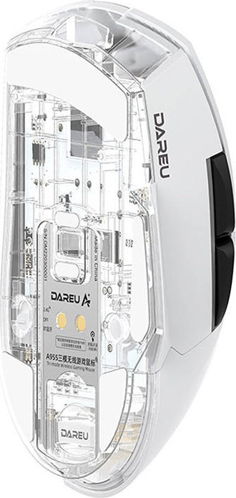 Maus gaming wireless Dareu A955, DPI 12000, stacion karikimi RGB, i bardhë
